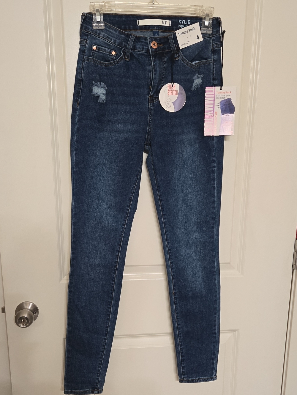 !it jeans Kylie Dark Blue Skinny Jeans with Distressed Detail